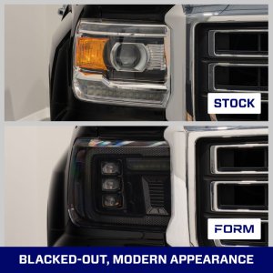 GMC Sierra 3500 Headlights - FORM Lighting - LED Projector with Amber DRL - Amber - `14-`19